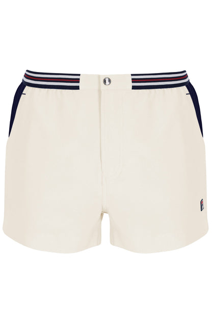 Gardenia High Tide Terry Pocket Stripe Shorts - Cream White