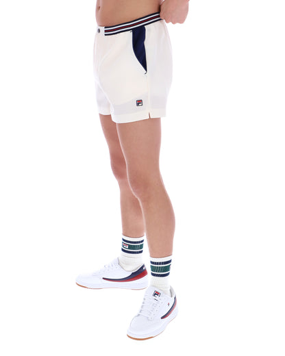 Gardenia High Tide Terry Pocket Stripe Shorts - Cream White