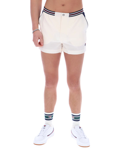 Gardenia High Tide Terry Pocket Stripe Shorts - Cream White