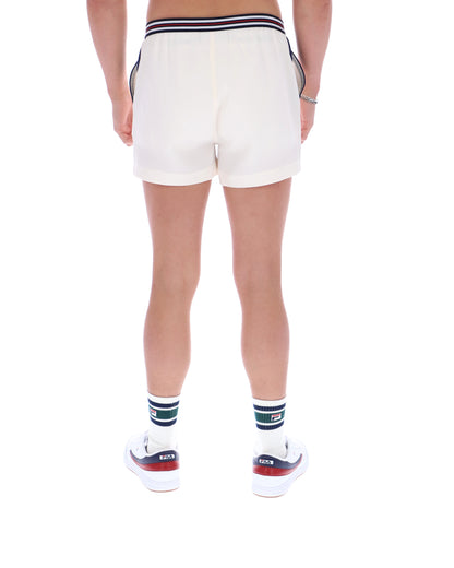 Gardenia High Tide Terry Pocket Stripe Shorts - Cream White