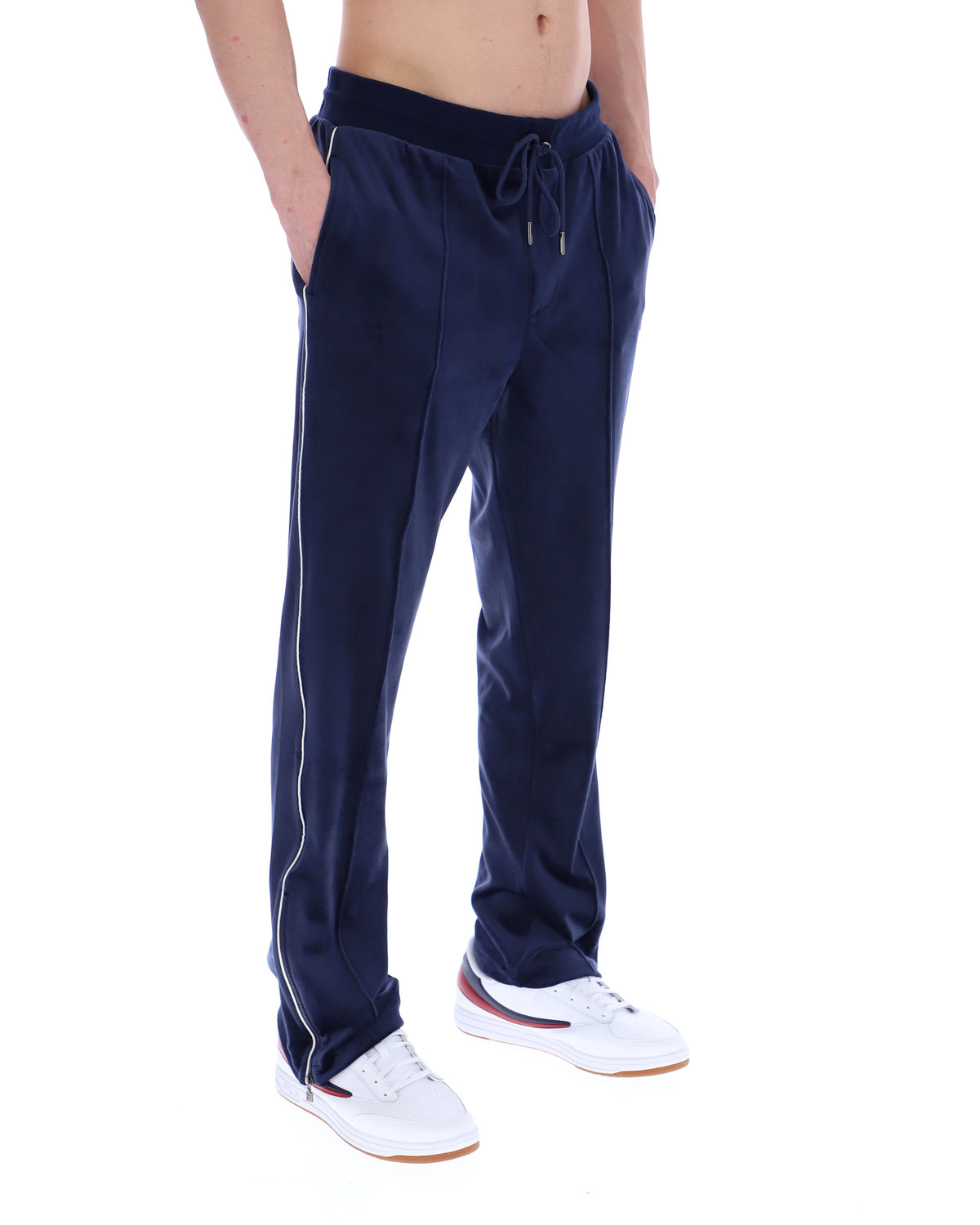 Fila Navy Fio Velour Straight-Leg Jogger - Navy