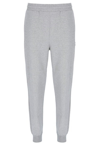 Grey Marl Visconti Tipped Cuff Track Pant - Light Grey Marl