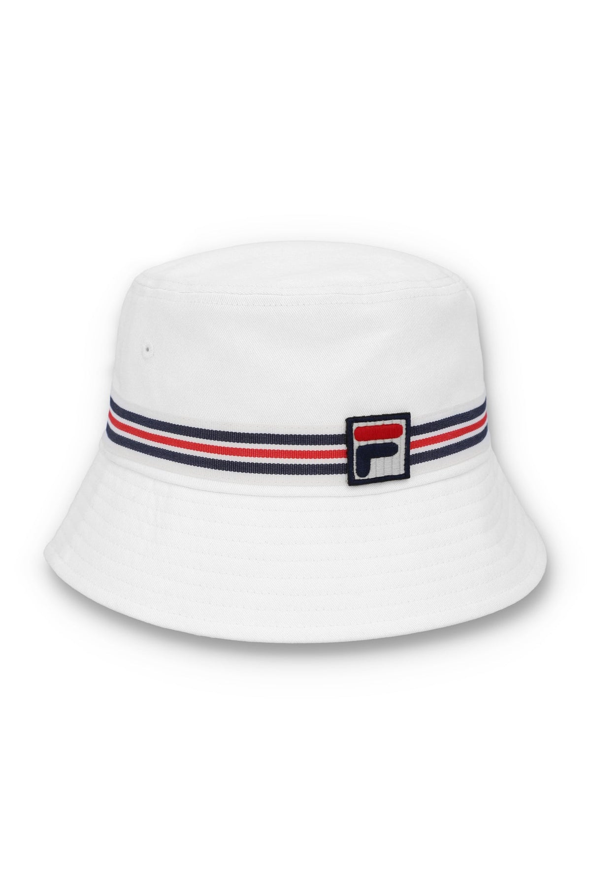 White Heritage Stripe Bucket Hat - White