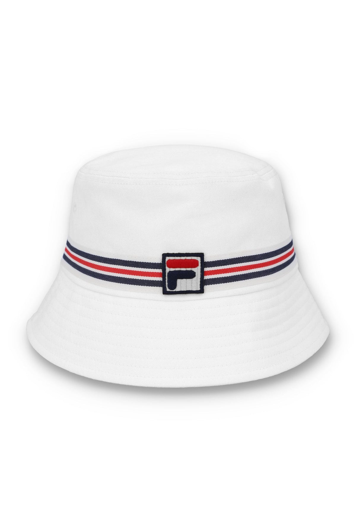 White Heritage Stripe Bucket Hat - White