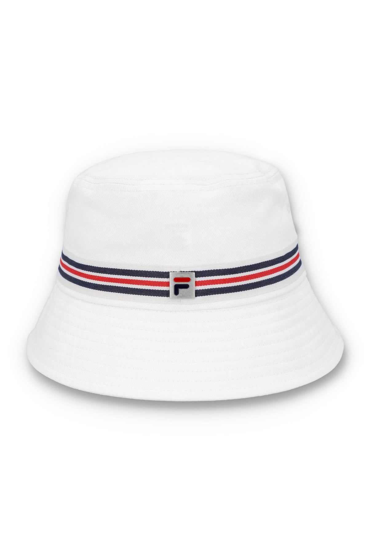 White Heritage Stripe Bucket Hat - White