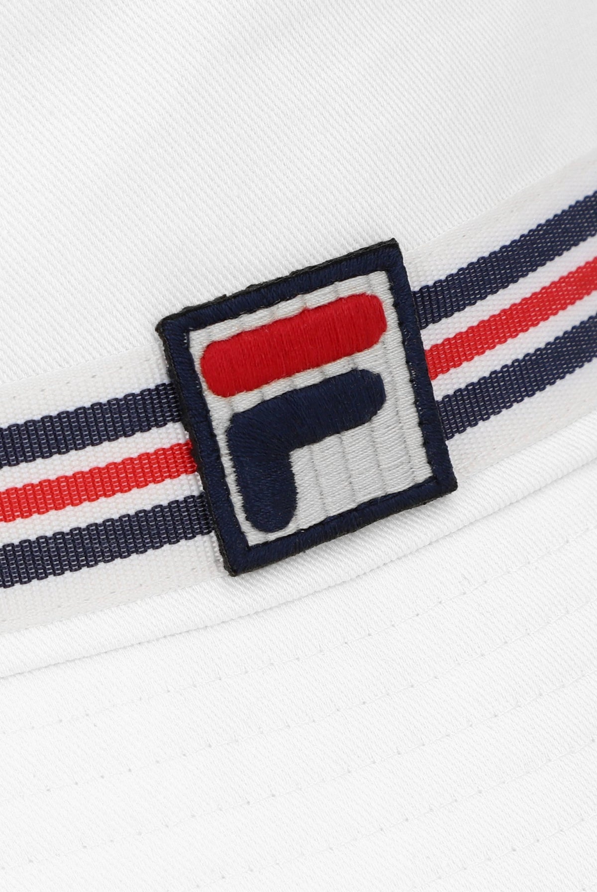 White Heritage Stripe Bucket Hat - White