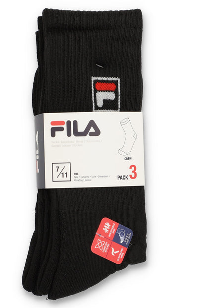 Black Goat 3 Pk Classic Crew Socks - Black