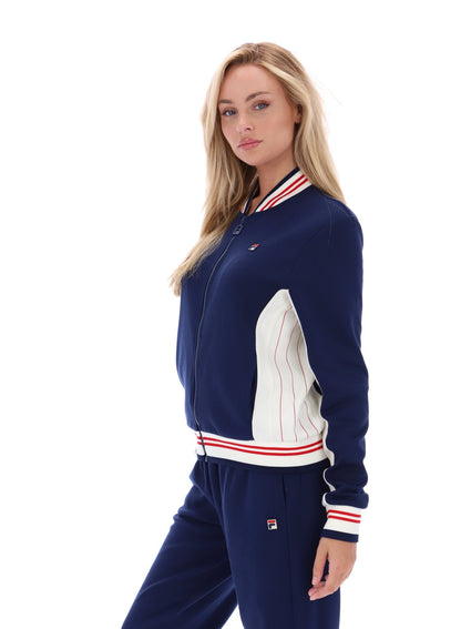 Fila Navy Silvana Iconic Baseball Track Top - Fila Navy