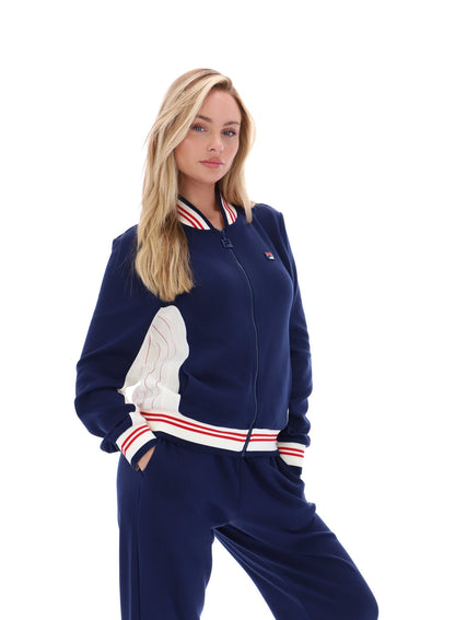Fila Navy Silvana Iconic Baseball Track Top - Fila Navy