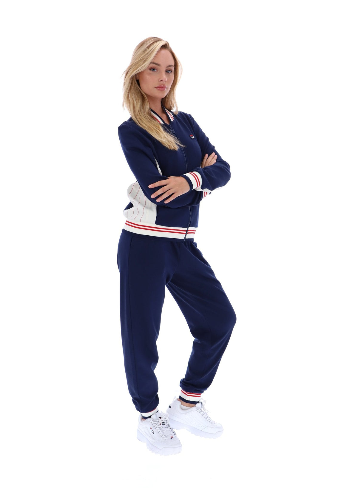 Fila Navy Silvana Iconic Baseball Track Top - Fila Navy