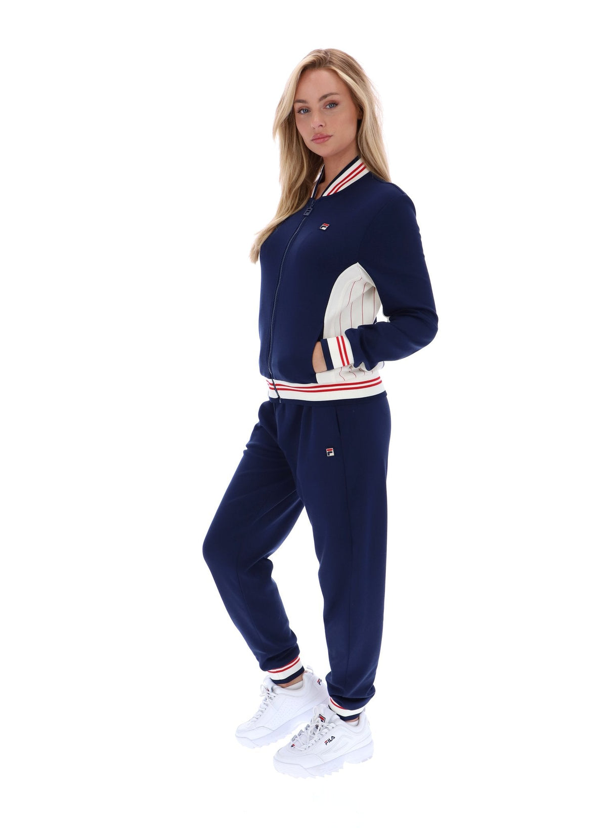 Fila Navy Silvana Iconic Baseball Track Top - Fila Navy