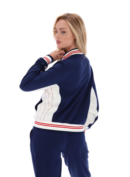 Fila Navy Silvana Iconic Baseball Track Top - Fila Navy