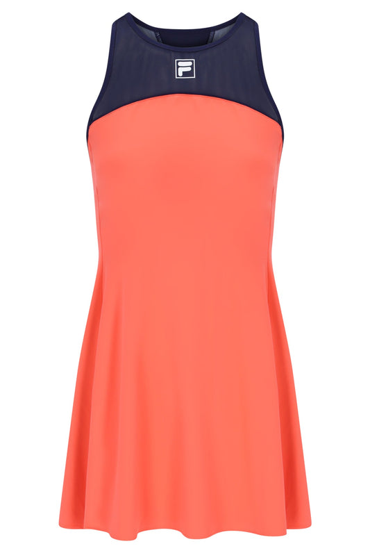 Neon Orange Women’s Jersey Dress with Inner Shorts - Orange