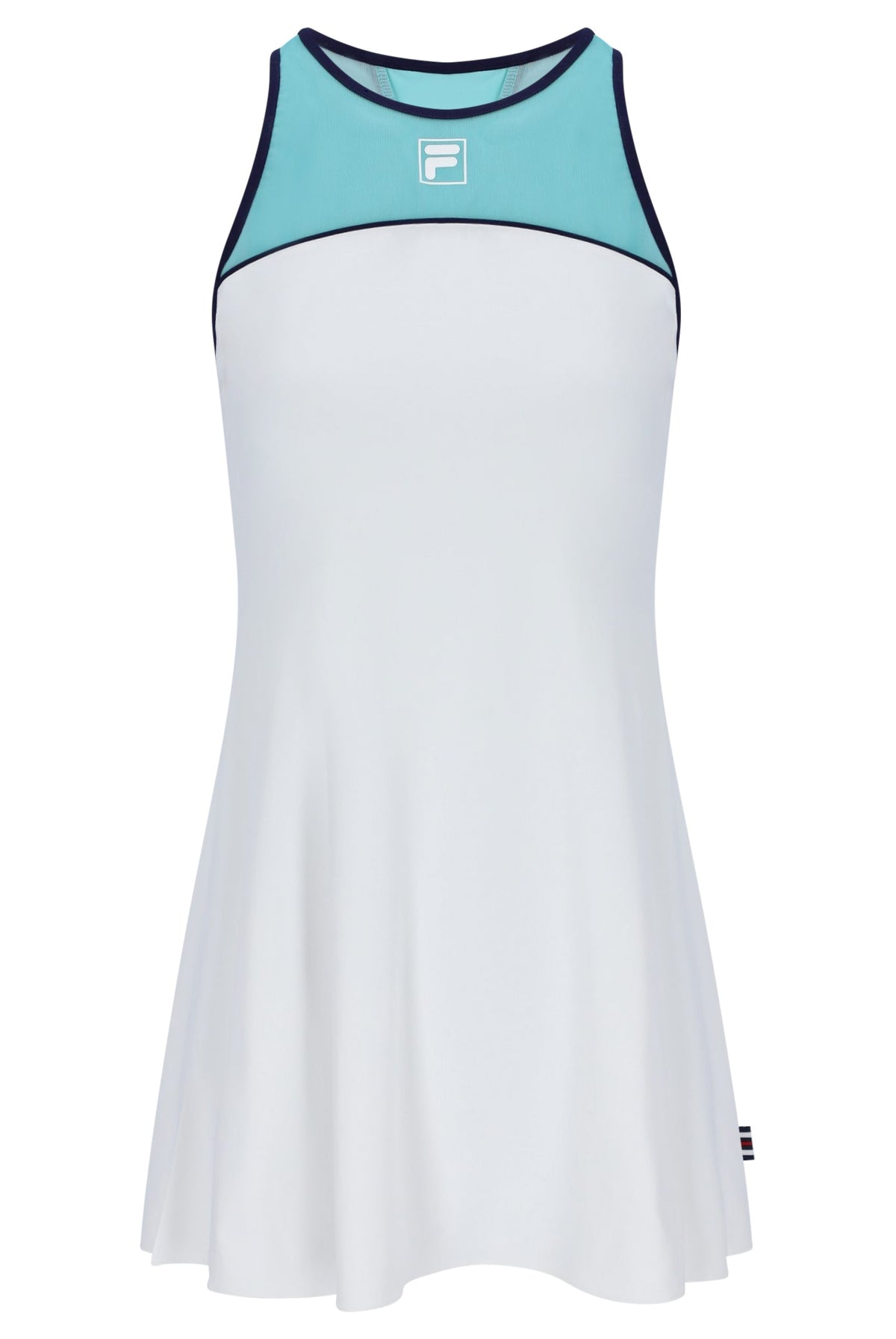 Aqua Women’s Jersey Dress with Inner Shorts - White/Aqua