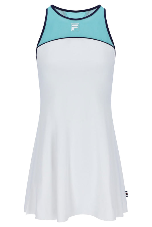 Aqua Women’s Jersey Dress with Inner Shorts - White/Aqua