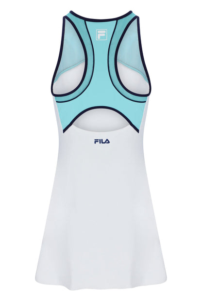 Aqua Women’s Jersey Dress with Inner Shorts - White/Aqua