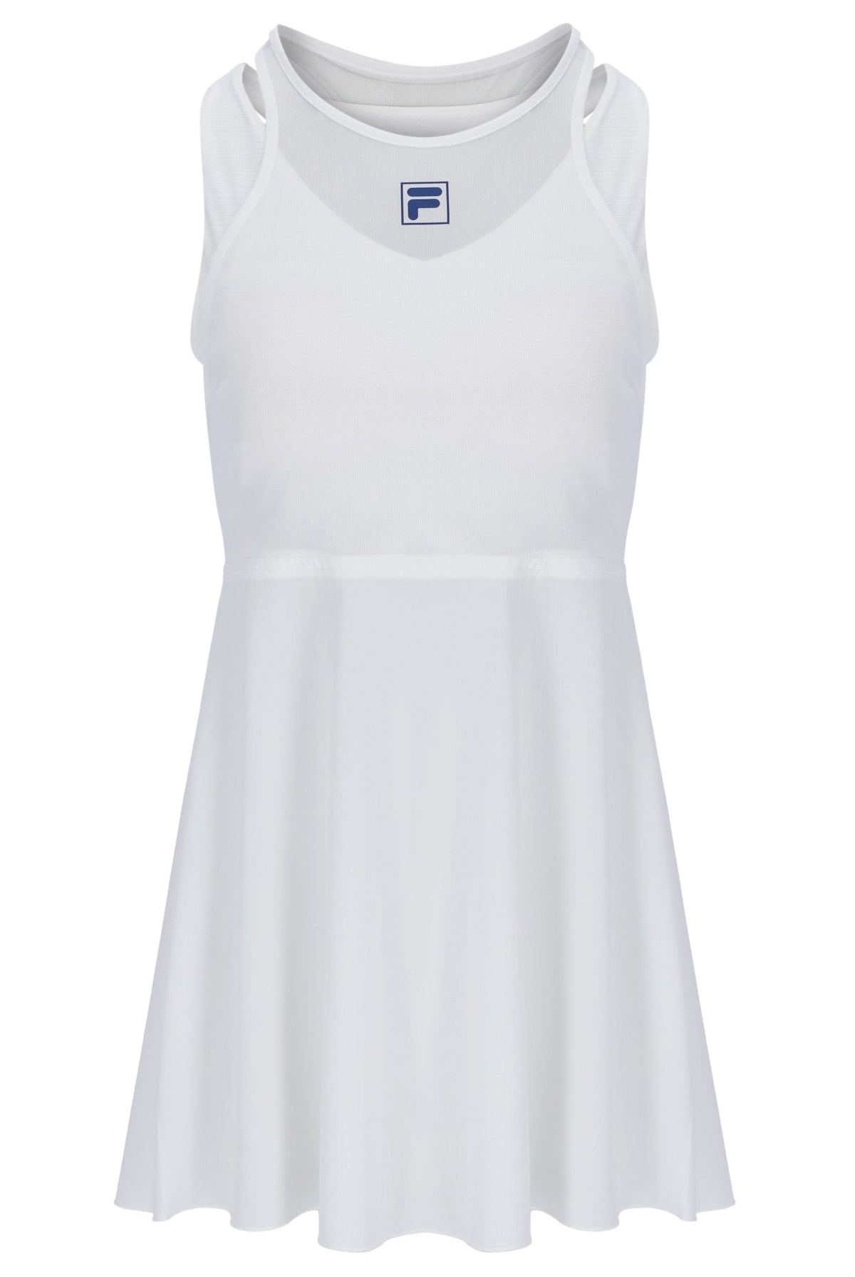 Off White Women’s Mesh Jersey Dress with Inner Shorts - Off White