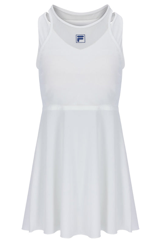 Off White Women’s Mesh Jersey Dress with Inner Shorts - Off White