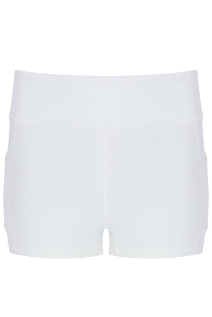 Off White Women’s Mesh Jersey Dress with Inner Shorts - Off White