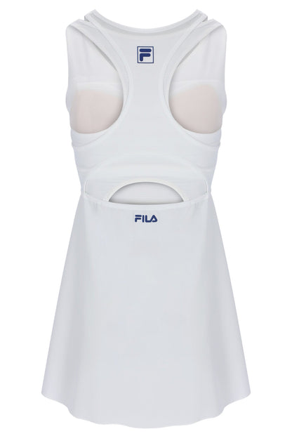 Off White Women’s Mesh Jersey Dress with Inner Shorts - Off White