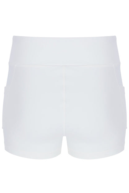 Off White Women’s Mesh Jersey Dress with Inner Shorts - Off White