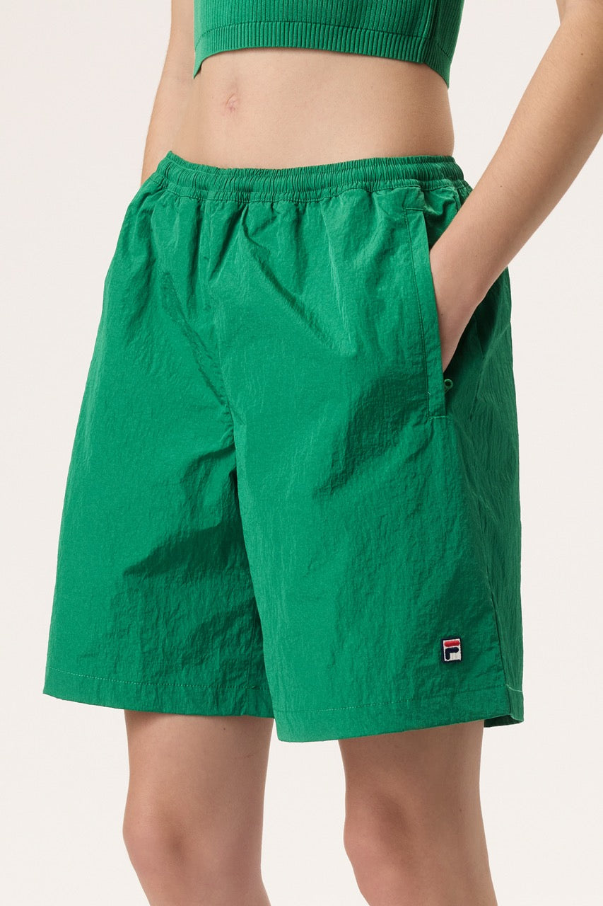 Green Fila x Hailey Crinkle Shorts - Fila Green