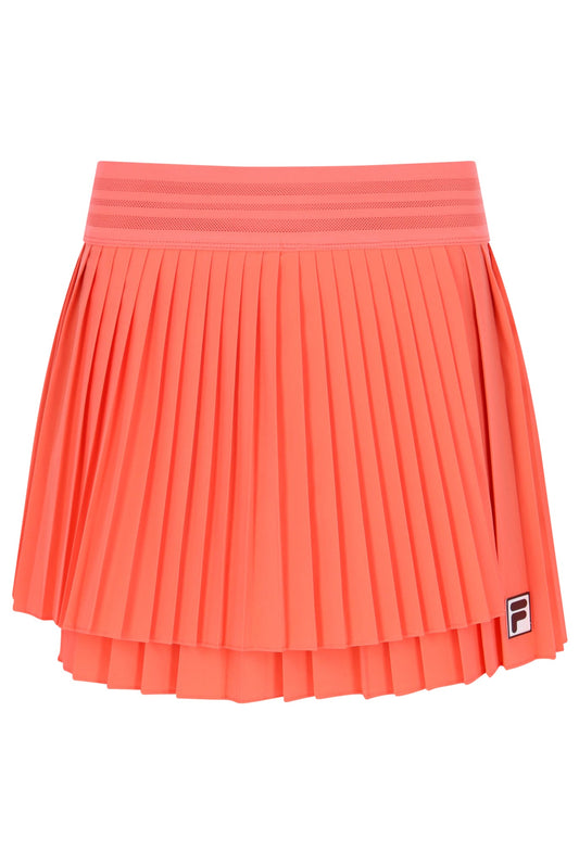Neon Orange Women’s Pleated Wrap Tennis Skirt - Neon Orange