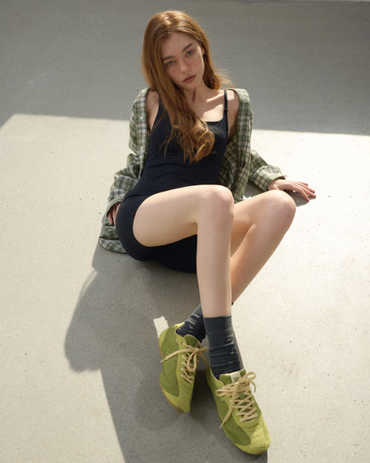 Women's Green Suede Ritmo Trainer - Green