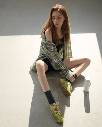Women's Green Suede Ritmo Trainer - Green