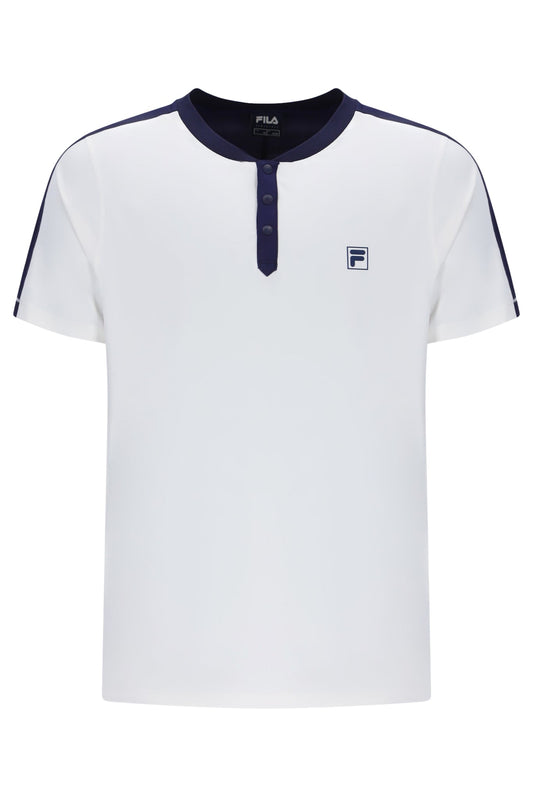 White Men’s Henry Neck Tennis T-Shirt - White
