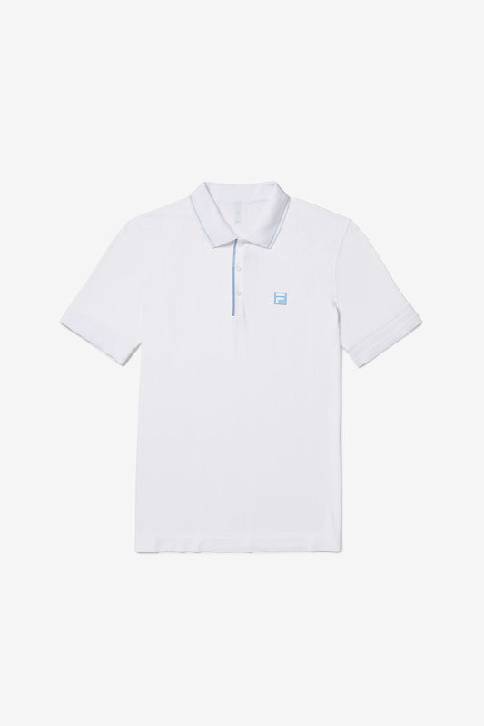 White Center Court Seamless Polo - White