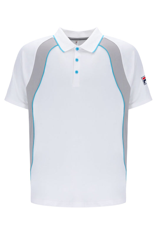 White Backspin Tennis Short Sleeve Polo - White