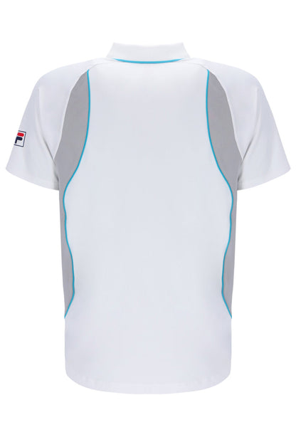 White Backspin Tennis Short Sleeve Polo - White