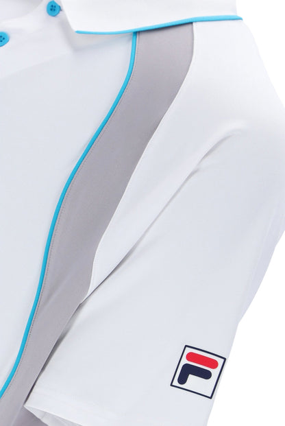 White Backspin Tennis Short Sleeve Polo - White