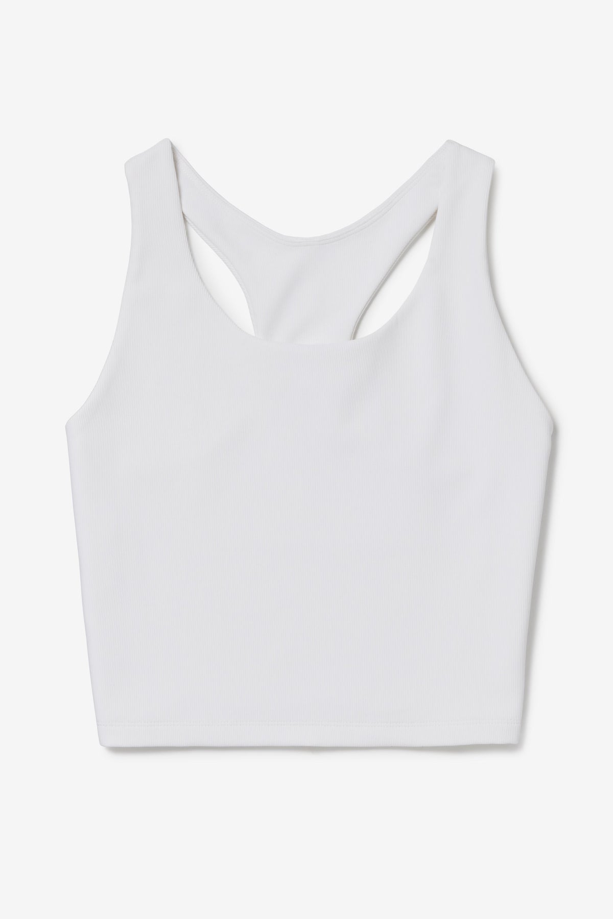 White Cross Court Long Line Bra Top - White