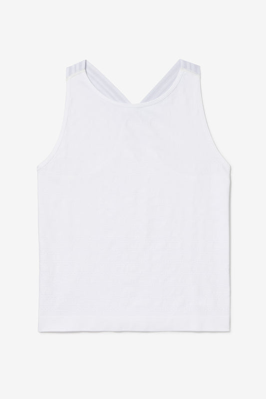 White Center Court Seamless Tank - White