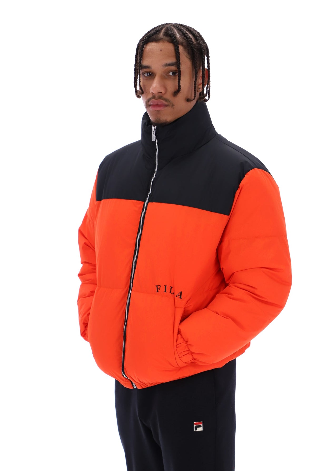 Tangerine Tango Evan Unisex Panelled Puffer Jacket - Tangerine Tango