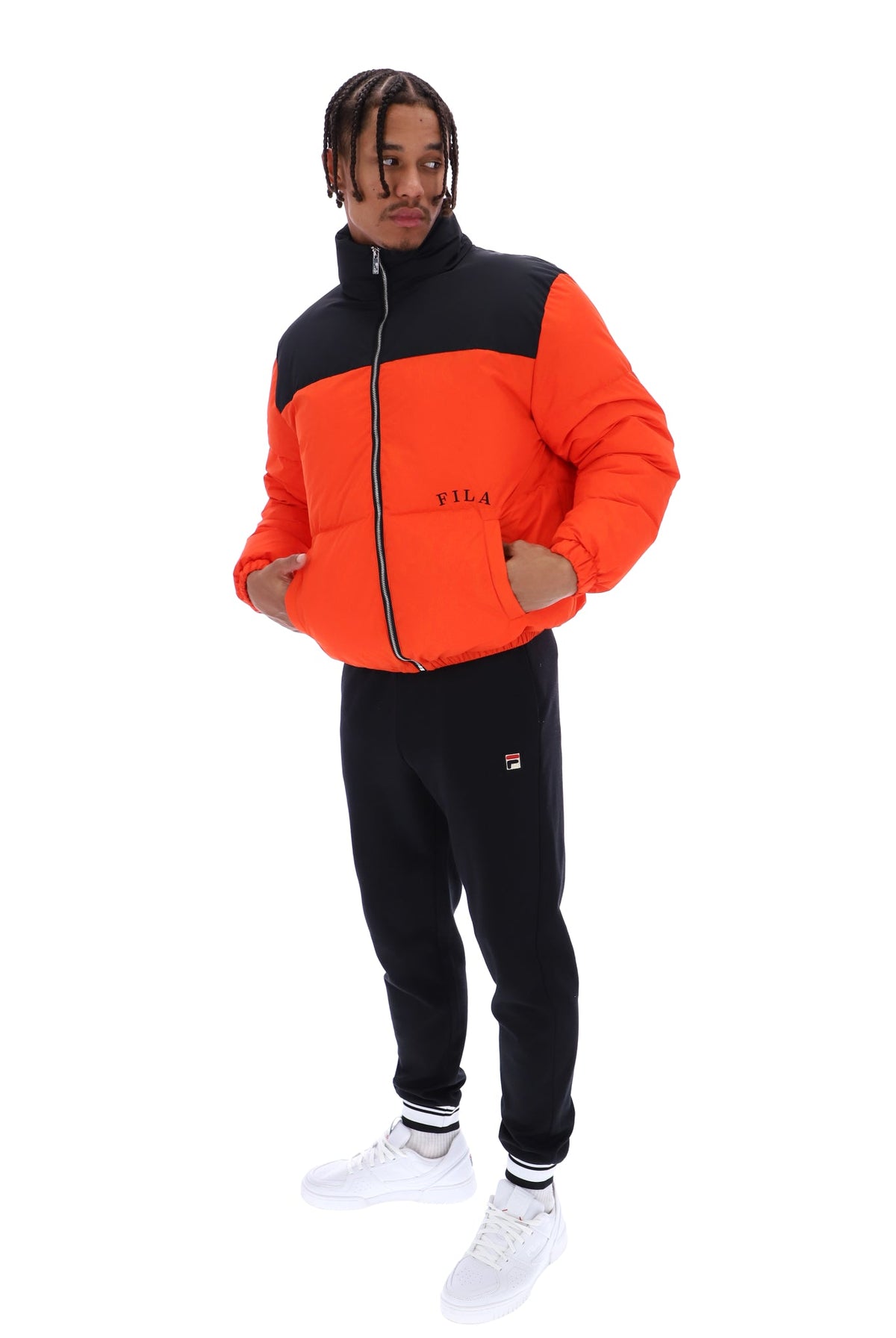 Tangerine Tango Evan Unisex Panelled Puffer Jacket - Tangerine Tango