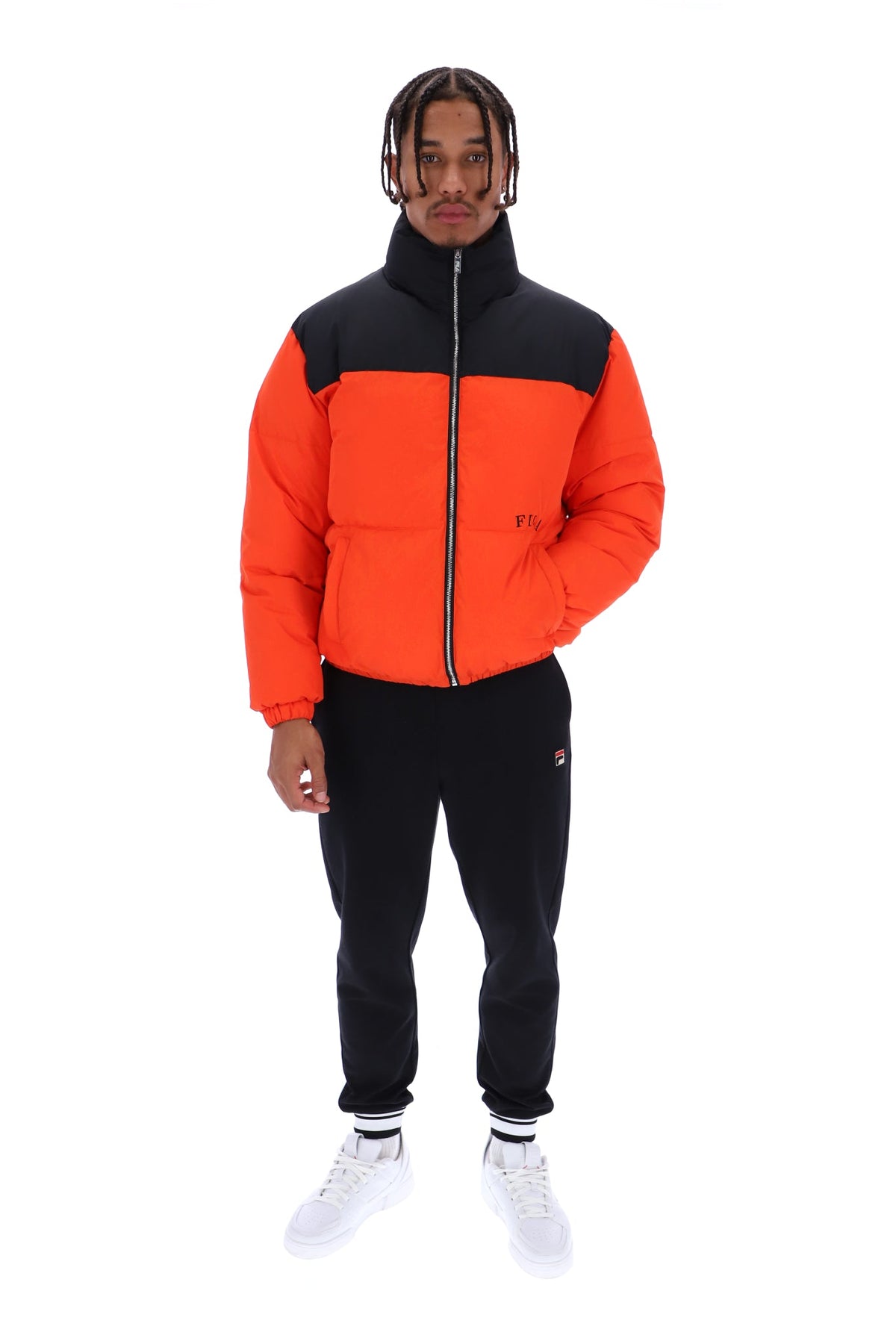 Tangerine Tango Evan Unisex Panelled Puffer Jacket - Tangerine Tango