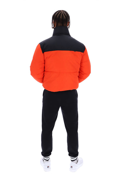Tangerine Tango Evan Unisex Panelled Puffer Jacket - Tangerine Tango