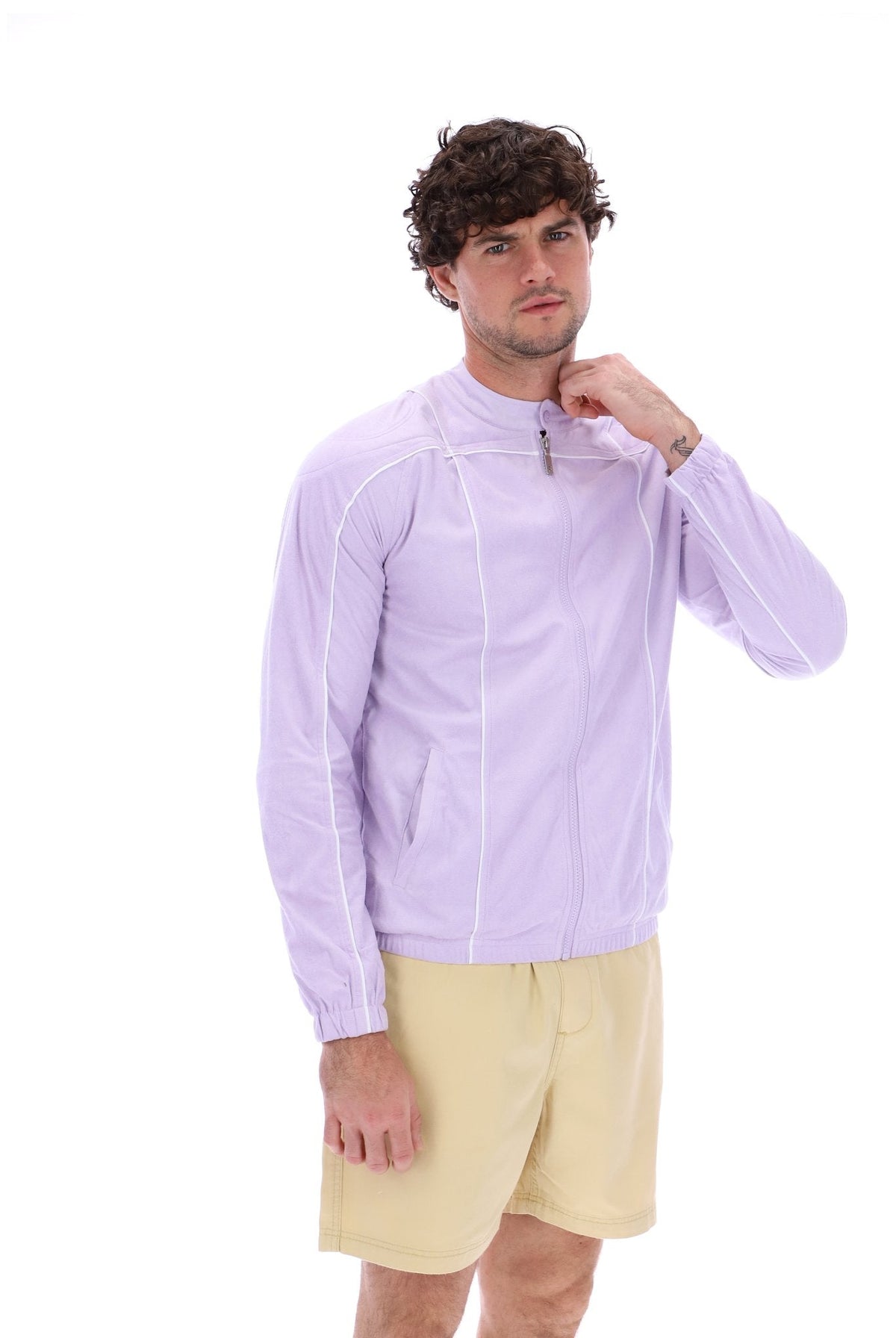 Pastel Lilac Terrinda Iconic Biker Jacket - Pastel Lilac