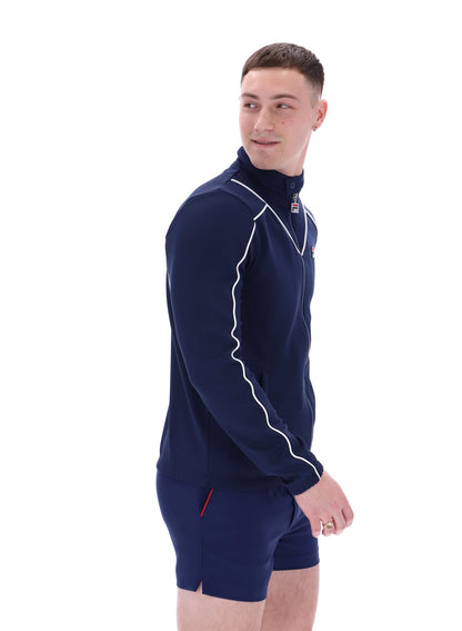 Fila Navy Noble Archive Piping Track Top - Fila Navy
