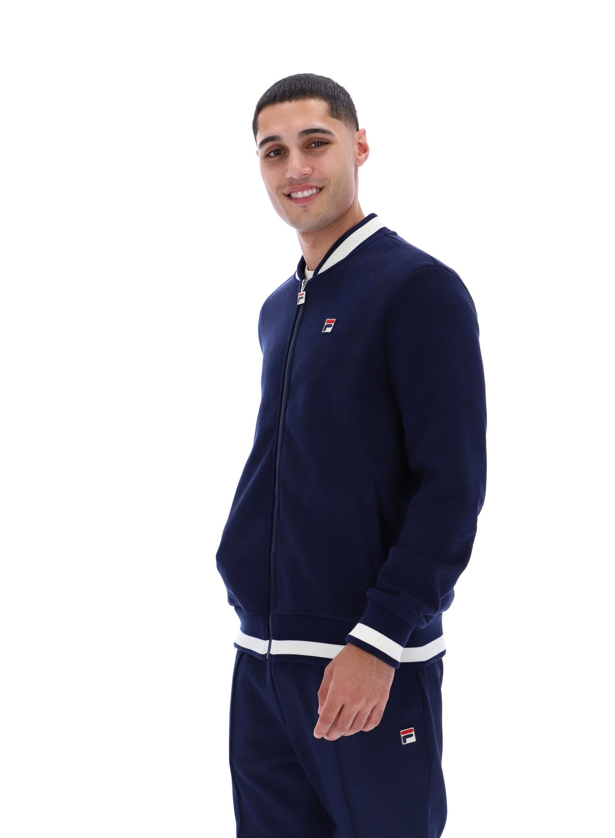 Fila Navy Gabe Waffle Knit Jacket - Fila Navy