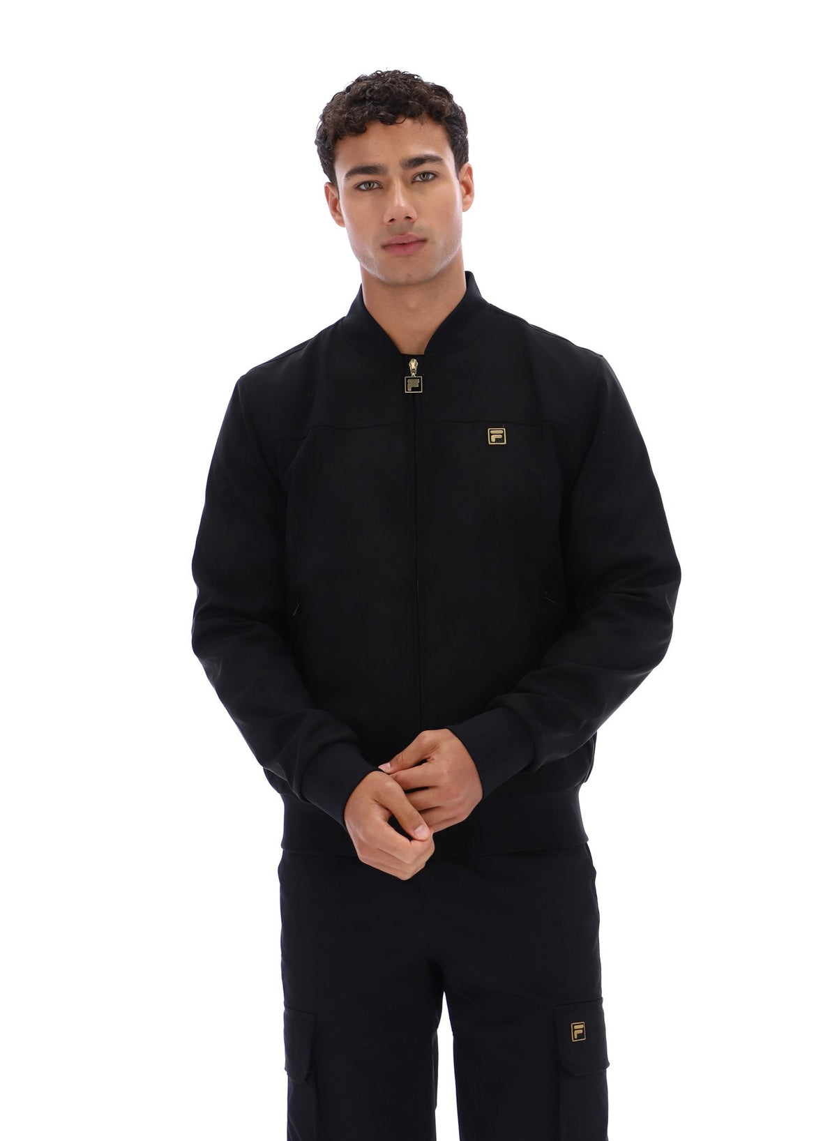 Black Dean Full Zip Faux Suede Jacket - Black