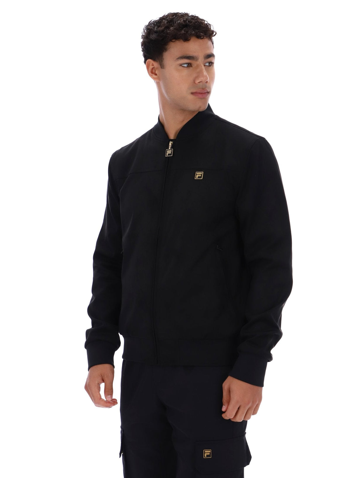 Black Dean Full Zip Faux Suede Jacket - Black