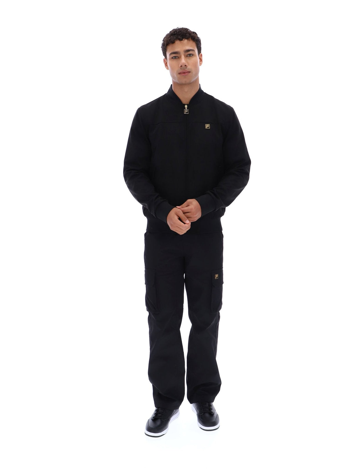 Black Dean Full Zip Faux Suede Jacket - Black