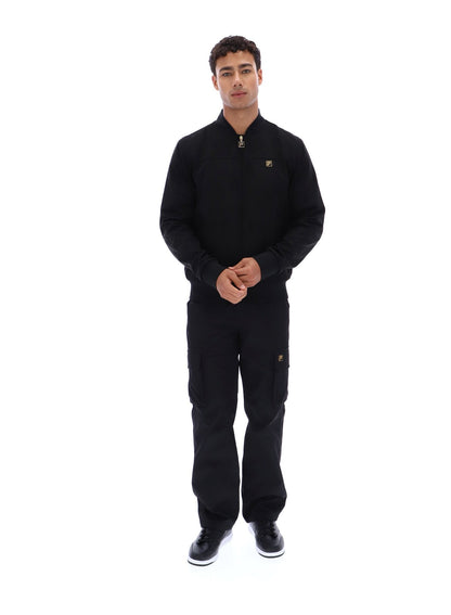 Black Dean Full Zip Faux Suede Jacket - Black