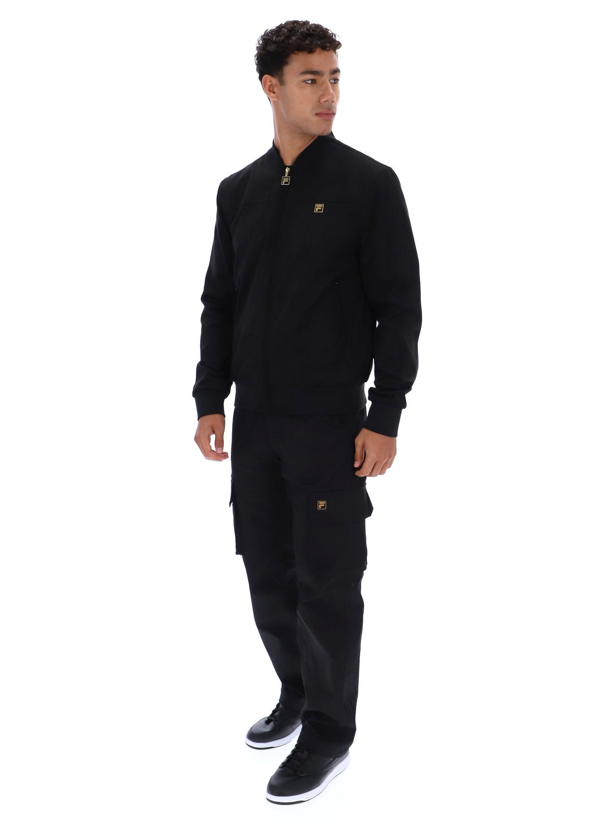 Black Dean Full Zip Faux Suede Jacket - Black