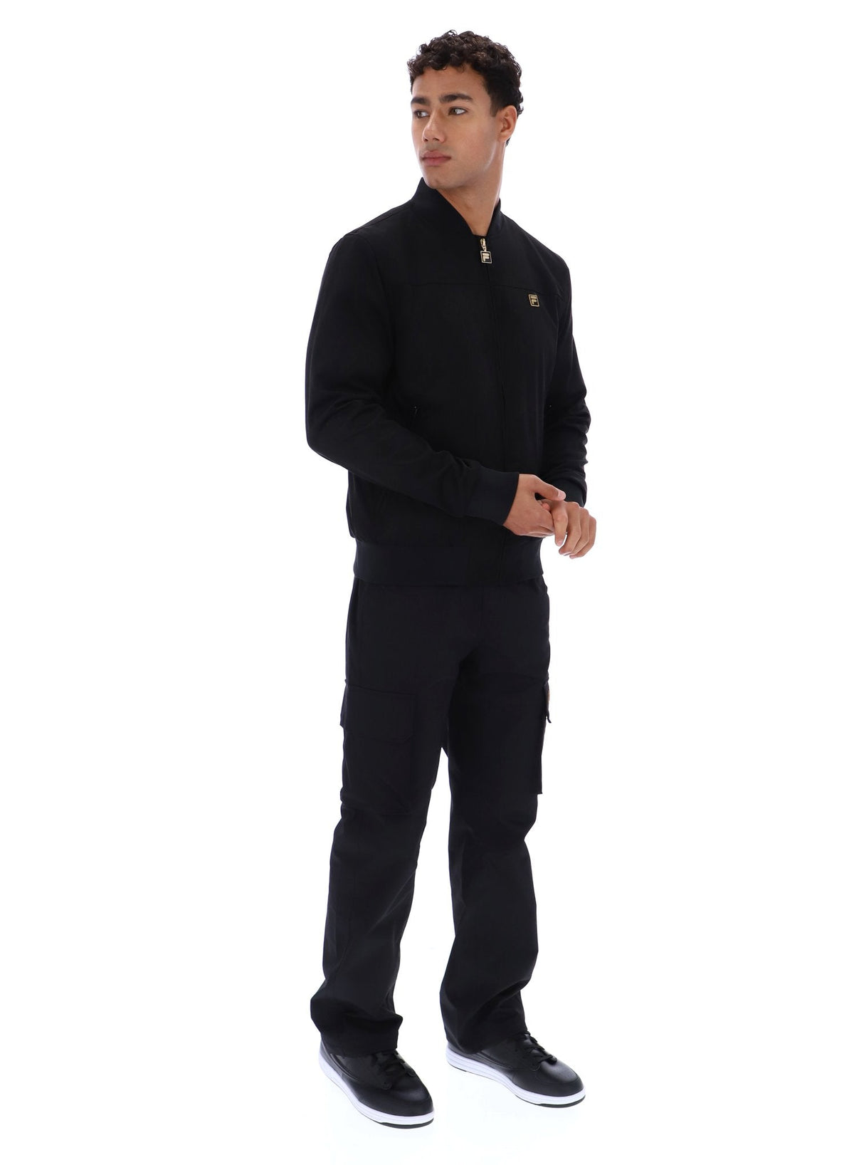 Black Dean Full Zip Faux Suede Jacket - Black