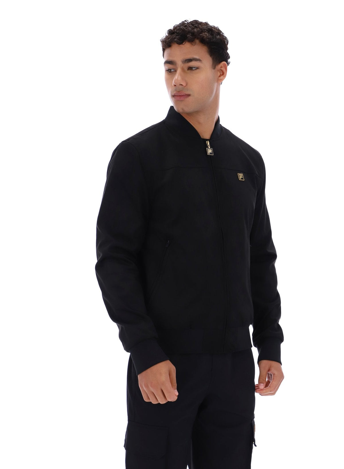 Black Dean Full Zip Faux Suede Jacket - Black